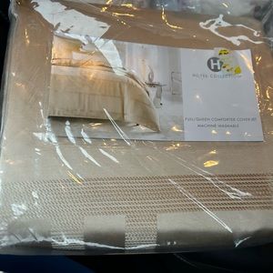 Hotel Collection structure gold 3 pc full queen duvet cover and shams set